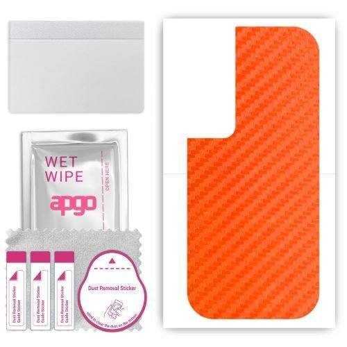 folia naklejka skórka strukturalna na TYŁ do Realme C65 - Carbon Pomarańczowy - apgo SKINS