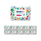 Chusteczki nawilżane - Kindii Fun nawilżany papier toaletowy dla dzieci do skóry wrażliwej Aloes & Pantenol zgrzewka 10 x 60 szt. - miniaturka - grafika 1