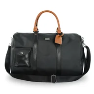 Akcesoria podróżnicze - Torba podróżna weekendowa nylonowa Solier FB49 Barrley czarna - miniaturka - grafika 1