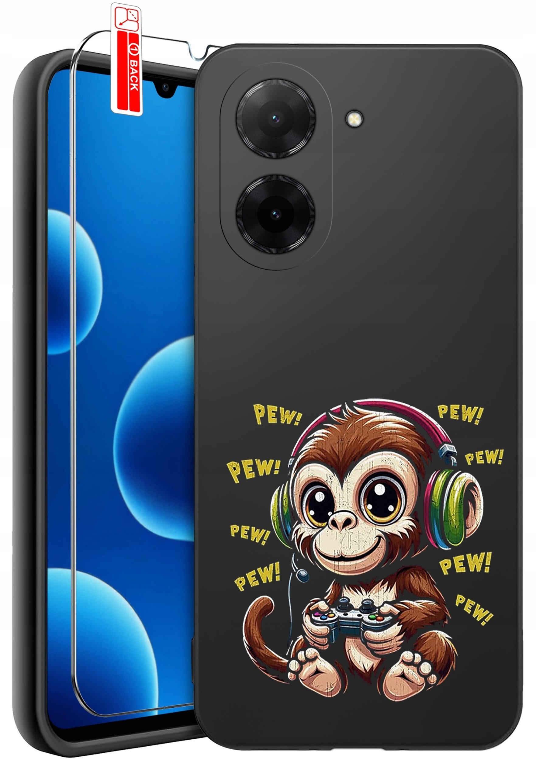 ETUI do Xiaomi Redmi A5 WZORY SILIKONOWE MATT CASE + SZKŁO 9H