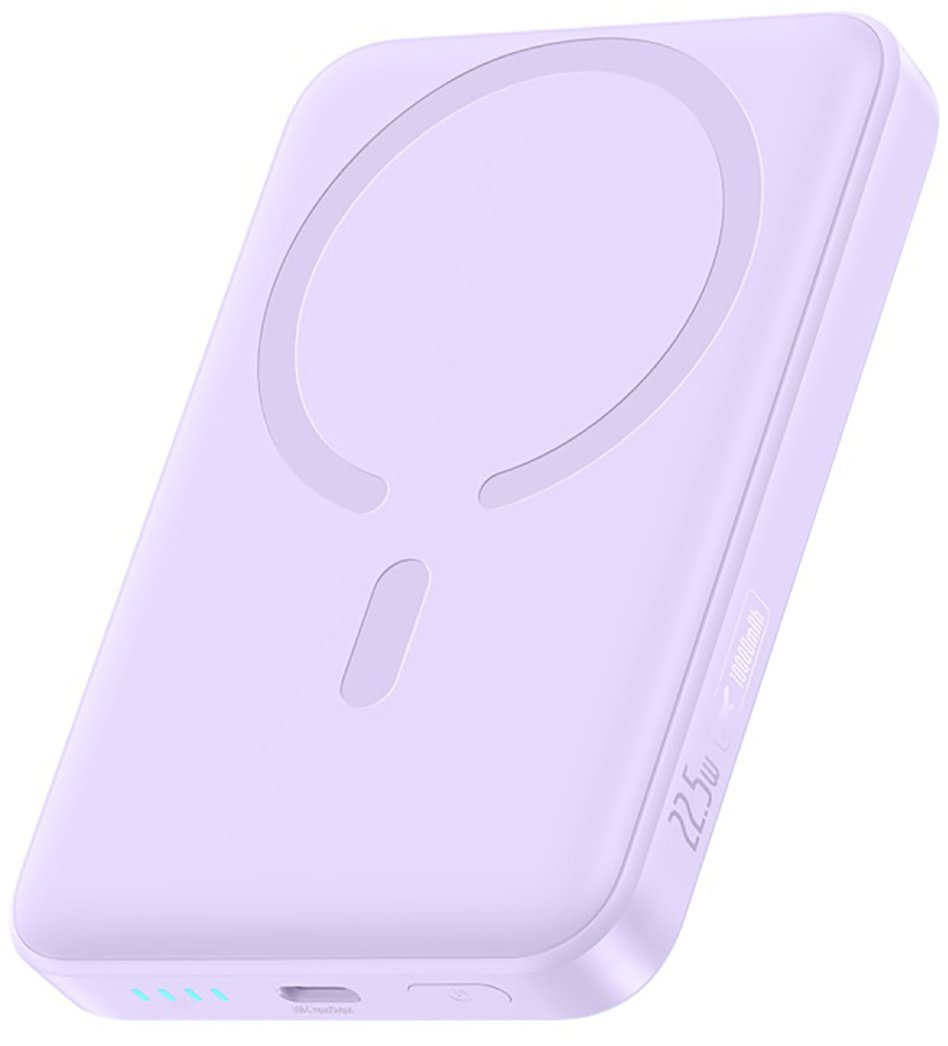 Powerbank Baseus Powerbank indukcyjny 10000mAh 22.5W MagSafe z kablem USB-C 20V/3A 0.3m - fioletowy Powerbank indukcyjny 10000mAh 22.5W MagSafe z kablem USB-C 20V/3A 0.3m - fioletowy