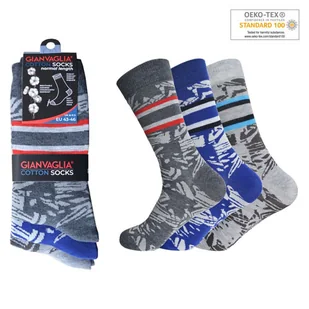 Skarpety Męskie Kolorowe Bawełniane 3 Pary 39/42 - Skarpetki męskie - miniaturka - grafika 1