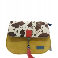 Torebki damskie - Torebka damska klasyczna zamszowa odpinany wymienny chwost brelok OLIVKA - miniaturka - grafika 1