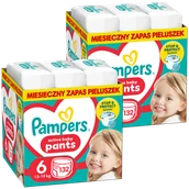 Pieluchy - Zestaw Pampers Pants, pieluchomajtki, Extra Large, rozmiar 6, 14-19 kg, 2 x 132 sztuki - miniaturka - grafika 1