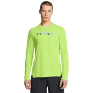 Koszulki sportowe męskie - Męski longsleeve do biegania Under Armour UA Trail Run Graphic Ls - zielony - UNDER ARMOUR - miniaturka - grafika 1