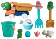 Samochody i pojazdy dla dzieci - ZESTAW ZABAWEK DO PIASKU WYWROTKA WIADERKO FOREMKI DINOZAURY - miniaturka - grafika 1