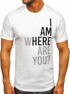 Biały bawełniany t-shirt męski z nadrukiem Bolf 0404T - Koszulki męskie - miniaturka - grafika 1