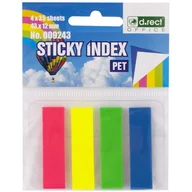 Notesy i bloczki - Zakładki indeksujące PET 43x12mm 35szt. 4 kolory neonowe ECO D.RECT 009243 - miniaturka - grafika 1