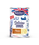 Mokra karma dla kotów - BUTCHER'S Delicious Dinners z dziczyzną kawałki w galaretce 6x400g (kot) + Pokrywka GRATIS!! - miniaturka - grafika 1