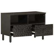 Szafki RTV - vidaXL Szafka pod TV czarna 70x33x46 cm lite drewno mango - miniaturka - grafika 1