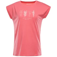 Koszulki sportowe damskie - Koszulka damska Alpine Pro Omba 2 Rozmiar: XL / Kolor: czerwony - miniaturka - grafika 1