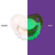 Smoczki uspokajające - LUU - Smoczek pozycjonujący świecący w ciemności, american cream glow 6m - miniaturka - grafika 1