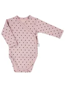Body dla niemowląt - Niemowlęce body bawełniane w groszki pudrowe Nicol,r.56 - miniaturka - grafika 1