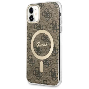 Guess GUHMN61H4STW iPhone 11 6.1"brązowy/brown hardcase 4G MagSafe - Etui i futerały do telefonów Guess GUHMN61H4STW iPhone 11 6.1"brązowy/brown hardcase 4G MagSafe - Etui i futerały do telefonów - miniaturka - grafika 1