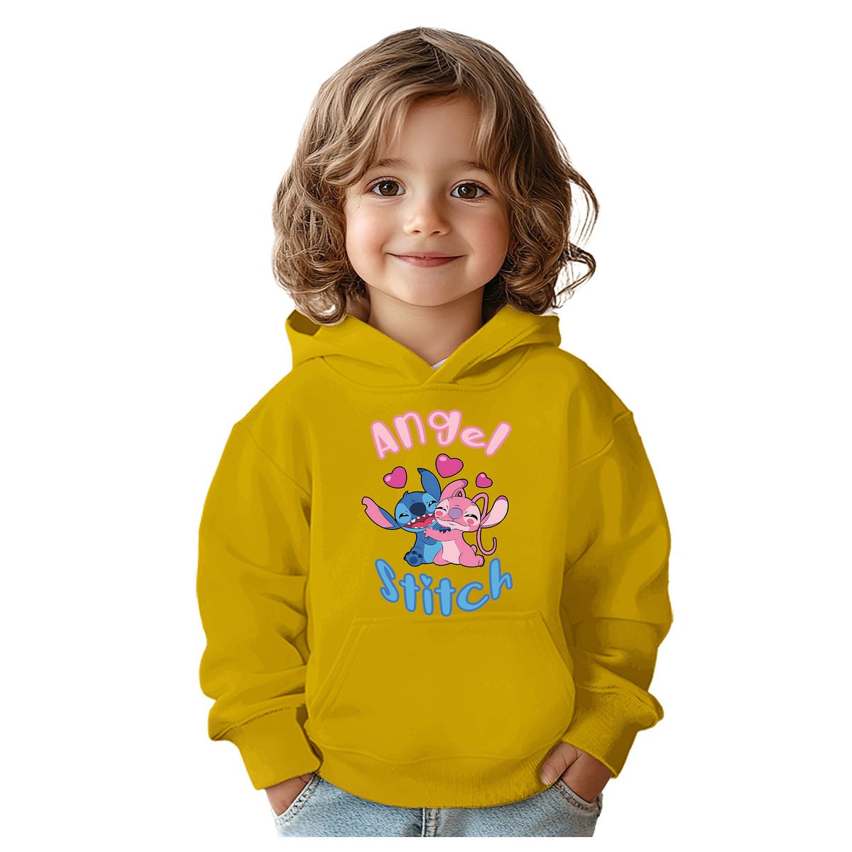 BLUZA DZIECIĘCA STITCH ANGEL ANDZIA 110-116 Z KAPTUREM BAWEŁNIANA JAKOŚĆ