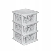 Szafki łazienkowe - Branq Regał Bamboo X 3, Uniwersalny 290x220x120 Biały - miniaturka - grafika 1