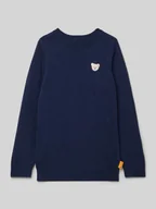 Swetry dla chłopców - Sweter z dzianiny z wyhaftowanym motywem - miniaturka - grafika 1