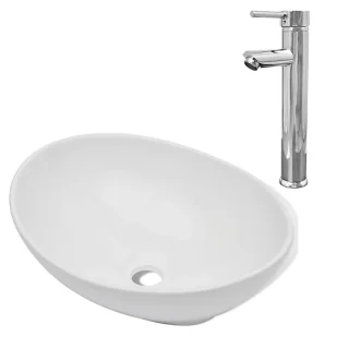 Elior Komplet umywalki nablatowej z baterią - Leli 5X - Umywalki - miniaturka - grafika 1