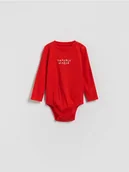 Skarpetki dla dzieci - Reserved - Bawełniane body z haftem - czerwony - miniaturka - grafika 1