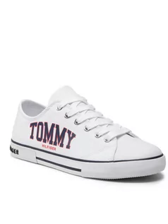 Buty dla chłopców - Tommy Hilfiger Trampki Low Cut Lace-Up Senaker T3X4-32208-1352 S Biały - grafika 1