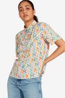 Koszule damskie - Wrangler Aztek Shirt Damska Koszula Z Krótkim Rękawem Tangerine W5N2Tixuj-L - miniaturka - grafika 1