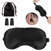 Akcesoria do bielizny - Opaska Na Oczy Do Spania Jedwabna Zestaw Z Zatyczkami Do Uszu I Woreczkiem - miniaturka - grafika 1