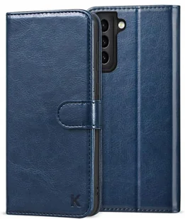 Etui z Klapką i Miejscem na Karty do Samsung Galaxy S21 Plus Granatowe - Etui i futerały do telefonów - miniaturka - grafika 1