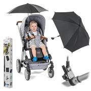 Akcesoria do wózków - Reer, Parasolka przeciwsłoneczna do wózka, UV50+, Czarna - miniaturka - grafika 1