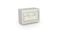 Gniazdka elektryczne - Elektro-Plast opatÓwek Gniazdo podwójne natynkowe G2N IP55 AQUA55 55.35 55.35 - miniaturka - grafika 1