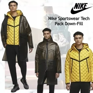 Nike Parka Męska Shield Tech Pack Down Fill 2 Piece R.L Długa Czarna Żółta - Kurtki męskie - miniaturka - grafika 1
