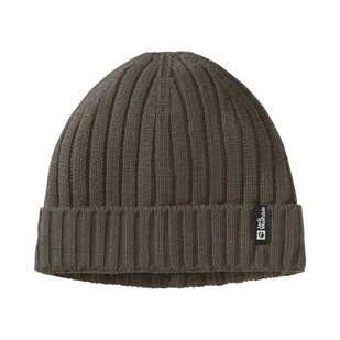 Czapka zimowa Jack Wolfskin RIB KNIT BEANIE cold coffee - ONE SIZE - Czapki męskie - miniaturka - grafika 1