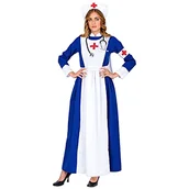 Sukienki - Widmann 10791 kostium retro pielęgniarki, sukienka, czepek i opaski, dla kobiet, lekarzy, na karnawał, imprezę tematyczną, wielokolorowy, S - miniaturka - grafika 1