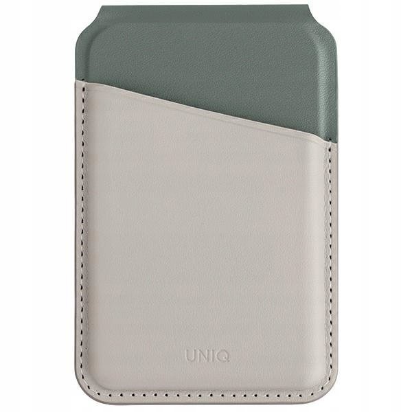 Uniq Lyden Ds magnetyczny portfel Rfid i stojak na telefon beżowo-zielony/i