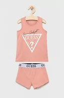 Piżamy damskie - Guess piżama dziecięca kolor różowy - miniaturka - grafika 1