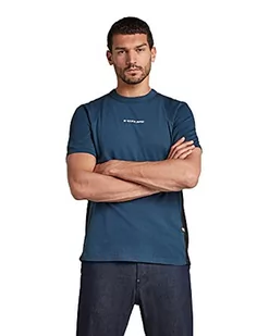 G-STAR RAW Męski t-shirt Moto Neoprene, Blue (Luna Blue C336-C630), S - Koszulki męskie - miniaturka - grafika 1