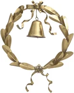 Ozdoby bożonarodzeniowe - Dekoracja świąteczna Wianek metalowy złoty 38 cm - miniaturka - grafika 1