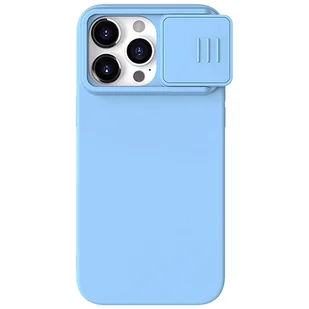 Silikonowe etui Nillkin CamShield Silky Silicone Case do iPhone 15 Pro z osłoną na aparat - niebieski - Etui i futerały do telefonów - miniaturka - grafika 1