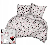 Pościel - pościel bawełna lux 200x220 + 2 poszewka B 255-8 miki kokardy czerwono-szar - miniaturka - grafika 1