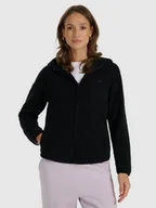 Bluzy damskie - 4F Polar regular z kapturem damski - czarny XXL - miniaturka - grafika 1