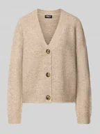 Swetry damskie - Kurtka z dzianiny o luźnym kroju z dekoltem w serek model ‘ZOEY’ - miniaturka - grafika 1