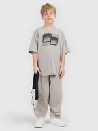 Spodnie i spodenki dla chłopców - 4F Spodnie dresowe joggery chłopięce - szare 158/164 (12-14 lat) - miniaturka - grafika 1