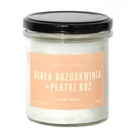 Świece - Świeca Sojowa  Biała Brzoskwinia + Płatki Róż - Aromatyczna Ręcznie Robiona Naturalna Świeca Zapachowa W Słoiczku 300Ml - miniaturka - grafika 1