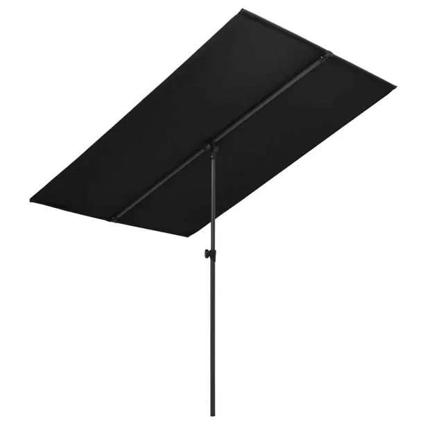 Parasol ogrodowy UV 180x110x208cm, obrót 180°, czarny, aluminium