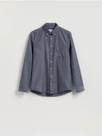 Koszule męskie - Reserved - Bawełniana koszula regular fit - granatowy - miniaturka - grafika 1