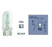 Żarówki samochodowe - Zarowka 12V W2.2W 2.2W W1.2X9.5D /caloszklana/ Opak 10 Cena Za 1- Szt Narva - miniaturka - grafika 1