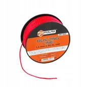 Inne urządzenia pomiarowe - Polax Sznur sznurek murarski budowlany 1.5mm x 50m czerwony - miniaturka - grafika 1