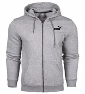 Bluzy męskie - 3236 Bluza Męska Puma Rozpinana Z Kapturem Bawełniana Ocieplana Szara M - miniaturka - grafika 1