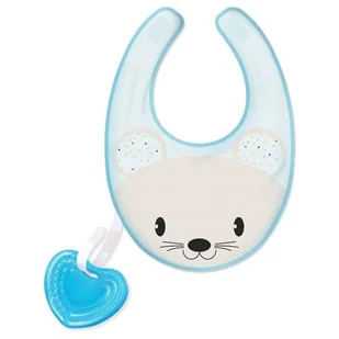 Chicco 00002582100000 śliniak "Fresh BIB" z materiału zdejmowane barem gryzak Girl  niebieski - Śliniaki i fartuszki - miniaturka - grafika 1