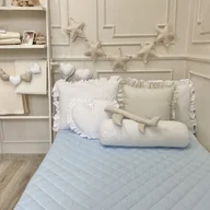 Koce i narzuty dla dzieci - PIKOWANA NARZUTA 90x200cm NIEBIESKA - miniaturka - grafika 1