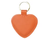 Breloki - Skórzany brelok serce (skóra cielęca) Pomarańczowy - miniaturka - grafika 1